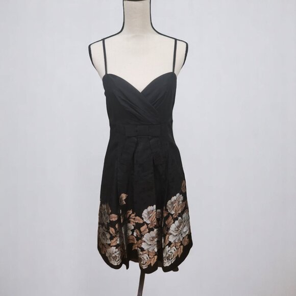 Black floral cocktail dress - Picture 4 of 8